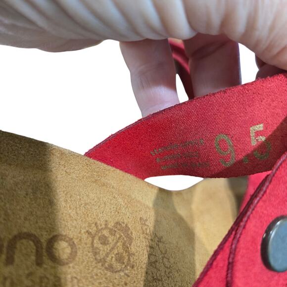 Yokono Red Suede Leather Wedge slide on mules Size 9.5 Made Spain Comfort # 897 - Picture 5 of 5